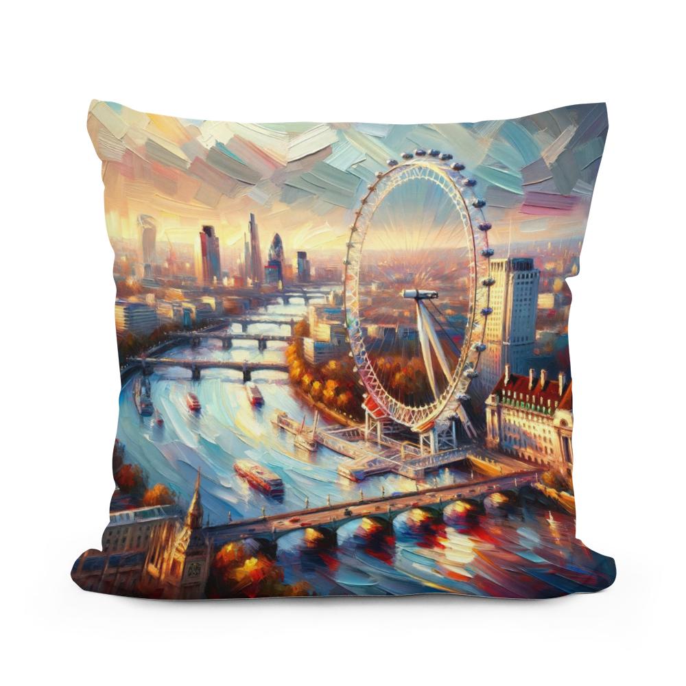 London Eye Impressionist Vista Cotton Cushion