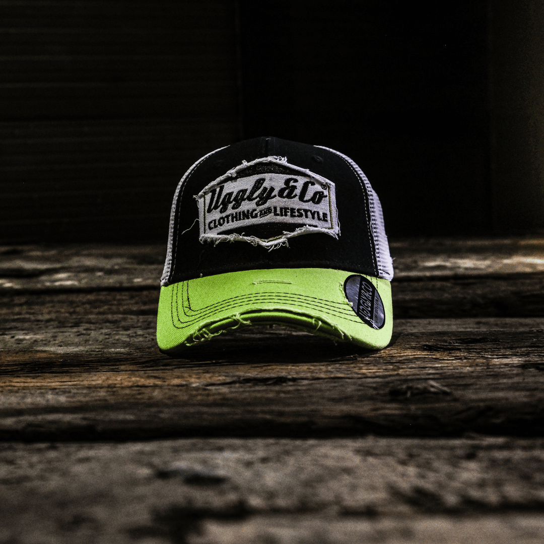 Yellow & White Diamond Trucker Hat