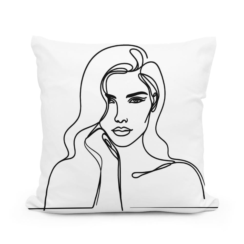 Woman:Line Simplicity Cotton Cushion