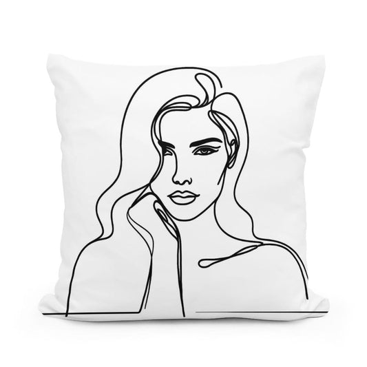 Woman:Line Simplicity Cotton Cushion