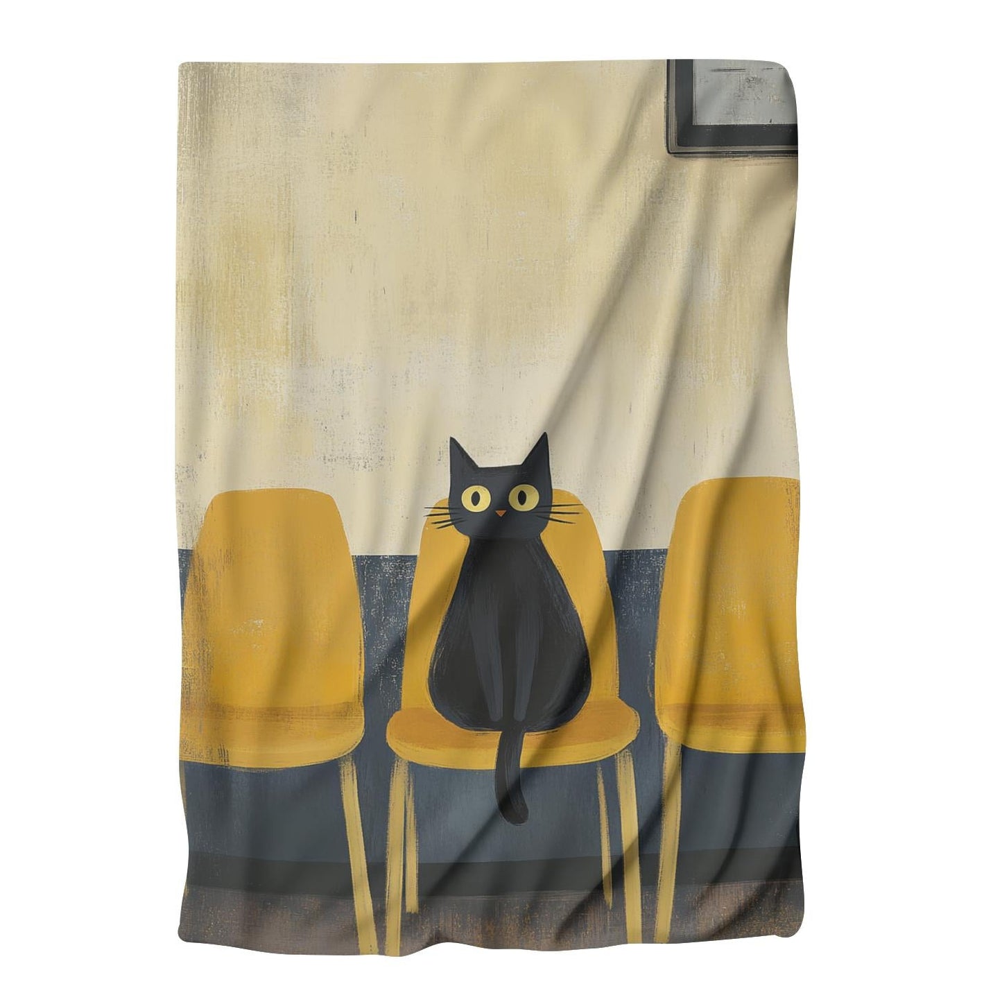 Black Cat Waiting Blanket