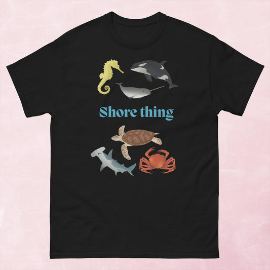 Shore thing hand drawn sea creature graphic unisex tshirt