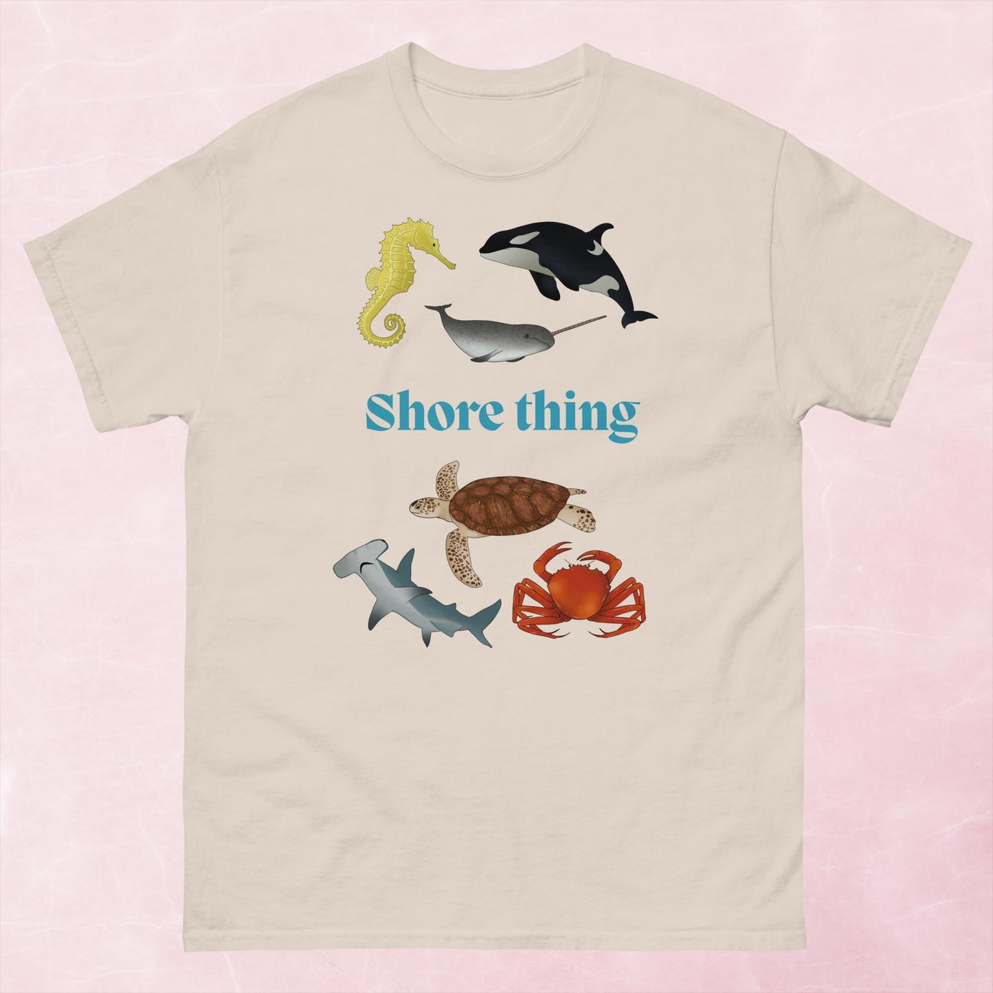 Shore thing hand drawn sea creature graphic unisex tshirt