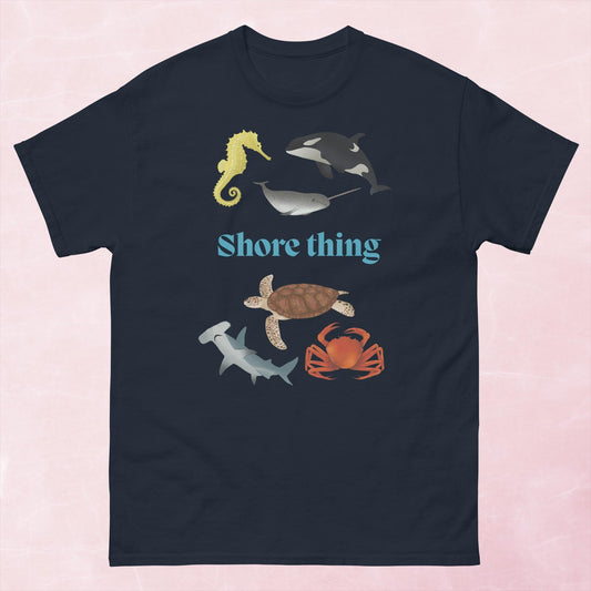 Shore thing hand drawn sea creature graphic unisex tshirt