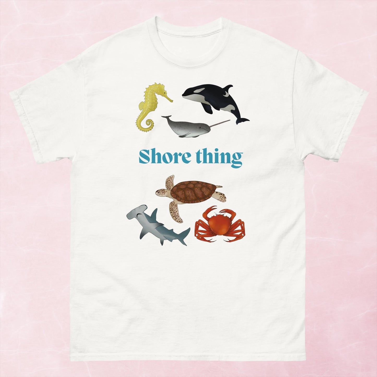 Shore thing hand drawn sea creature graphic unisex tshirt
