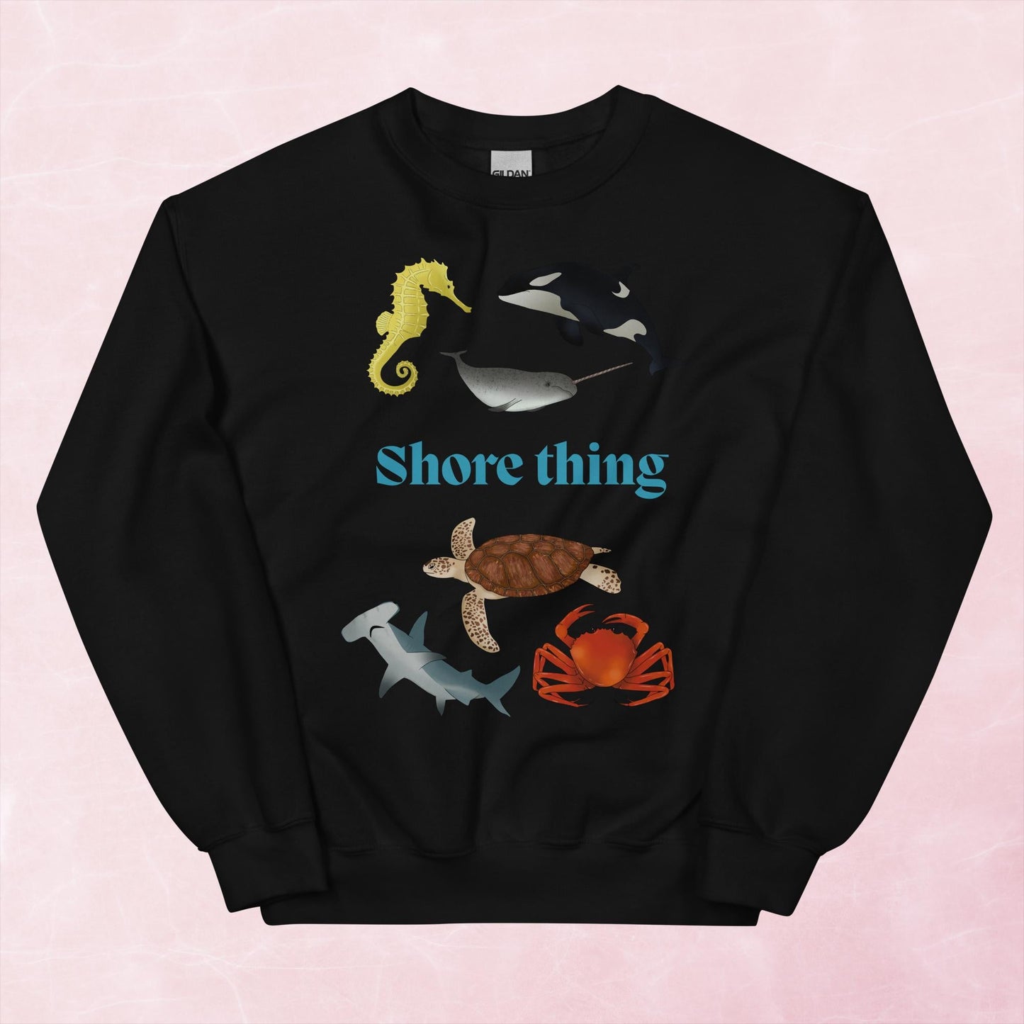 Shore thing hand drawn sea creature graphic unisex sweatshirt