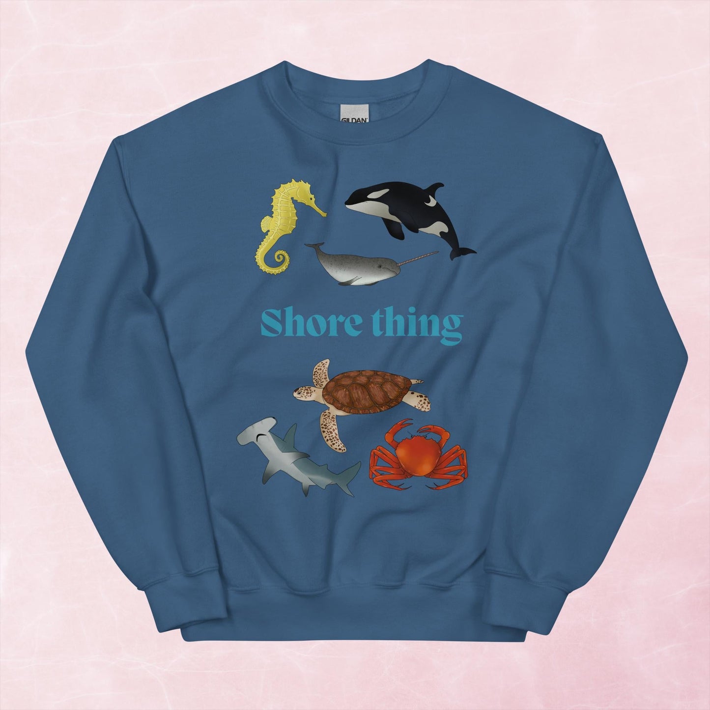 Shore thing hand drawn sea creature graphic unisex sweatshirt
