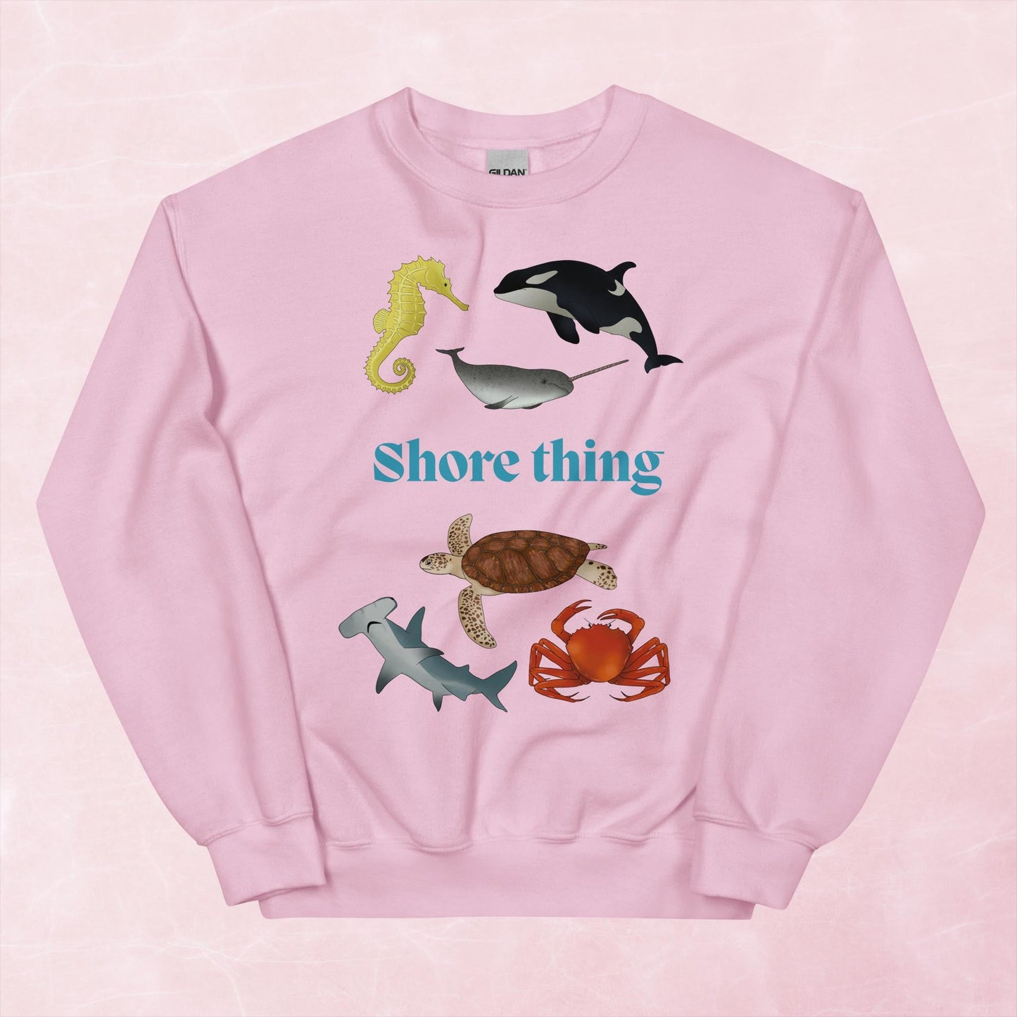 Shore thing hand drawn sea creature graphic unisex sweatshirt