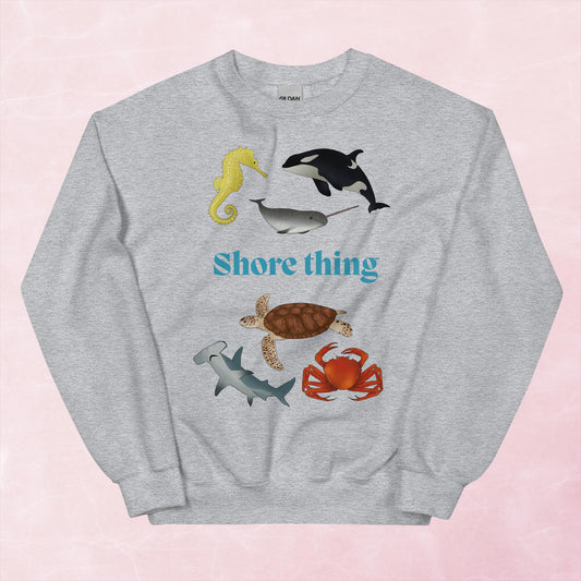 Shore thing hand drawn sea creature graphic unisex sweatshirt