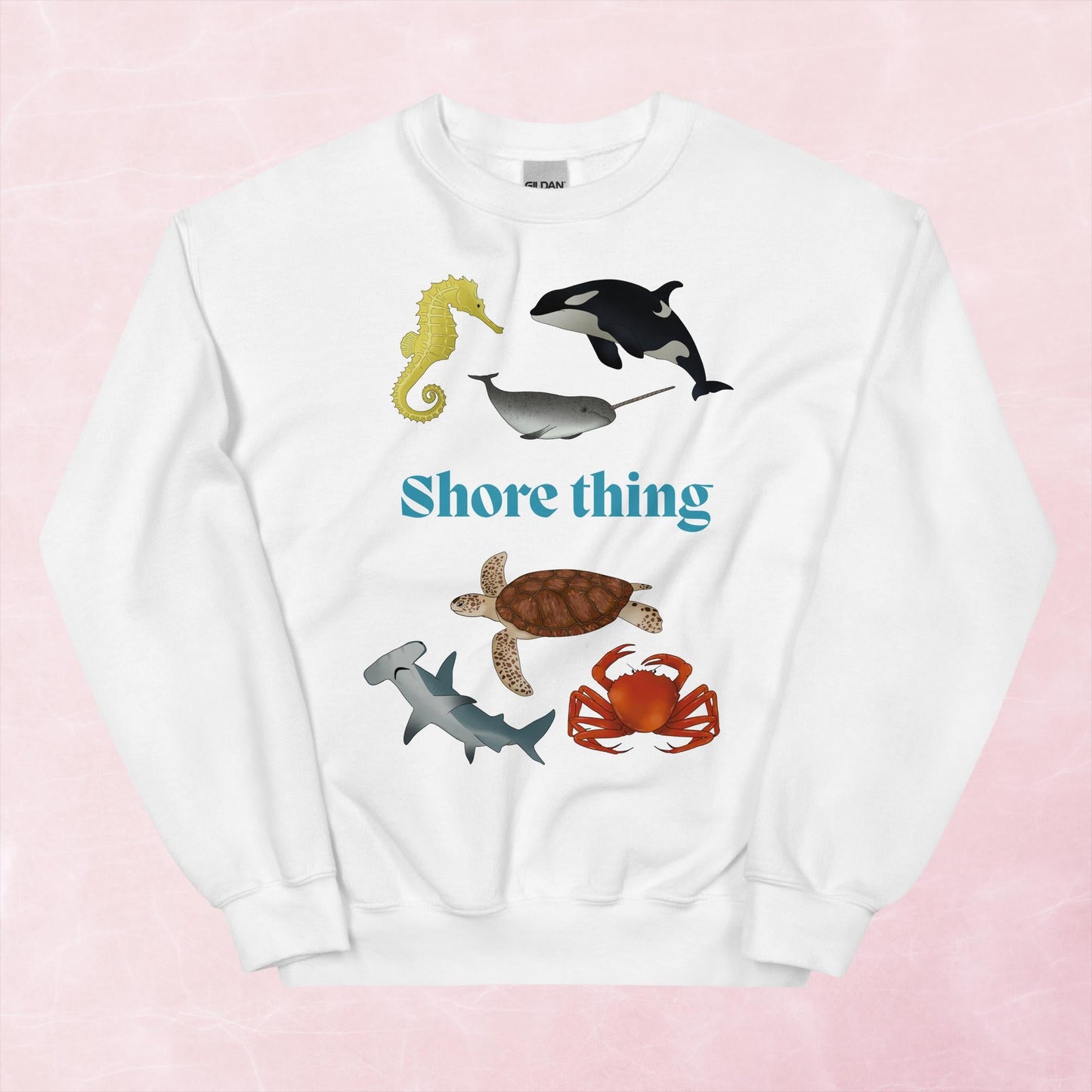 Shore thing hand drawn sea creature graphic unisex sweatshirt