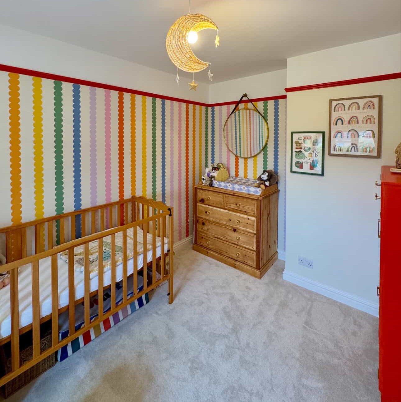 Anti-Roll Wedge Baby Changing Mat - Blue Harlequin