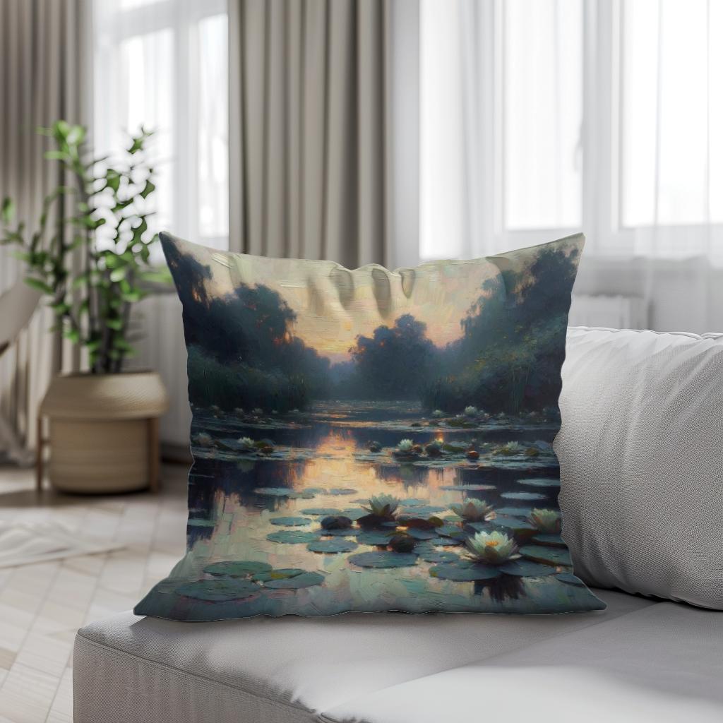 Evening Lilies Cotton Cushion
