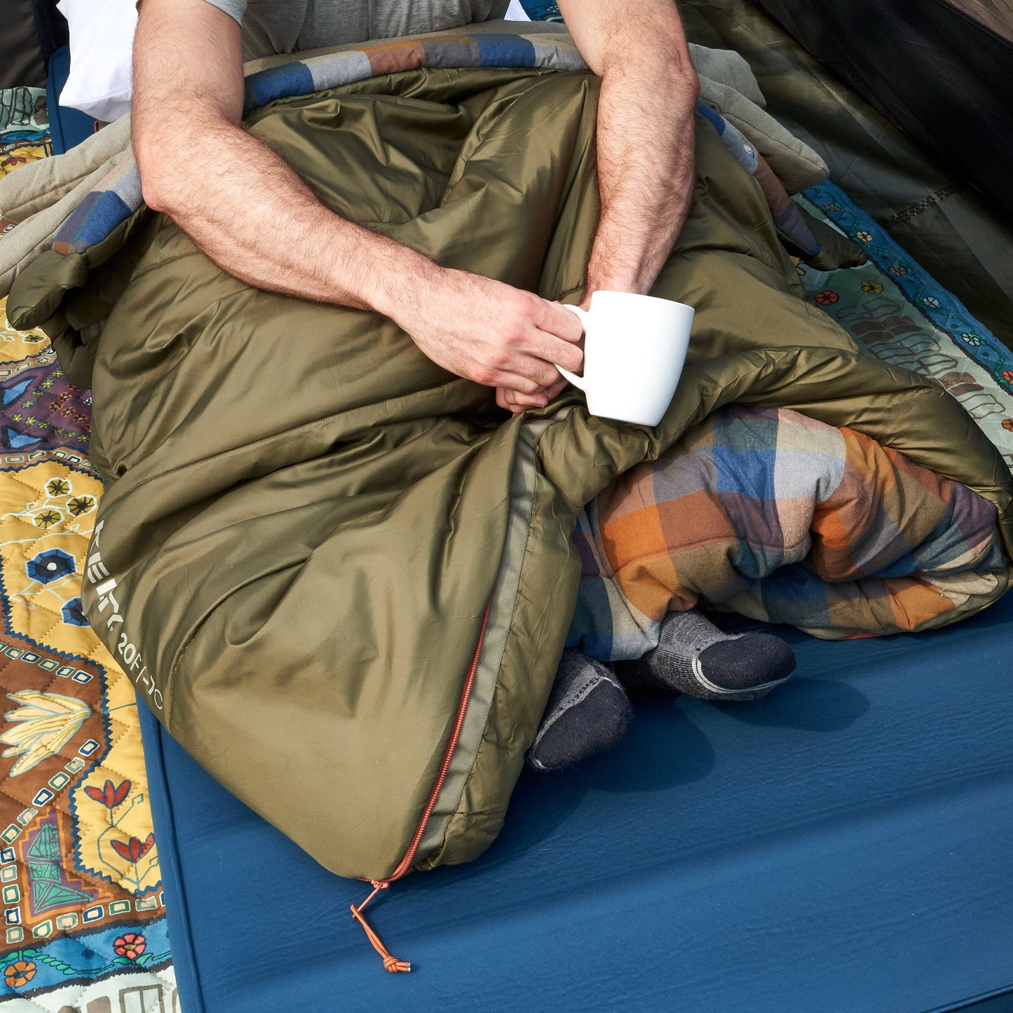 Kelty Wayback 20°F (-7°C) Synthetic Sleeping Bag - One Size - Burnt Olive