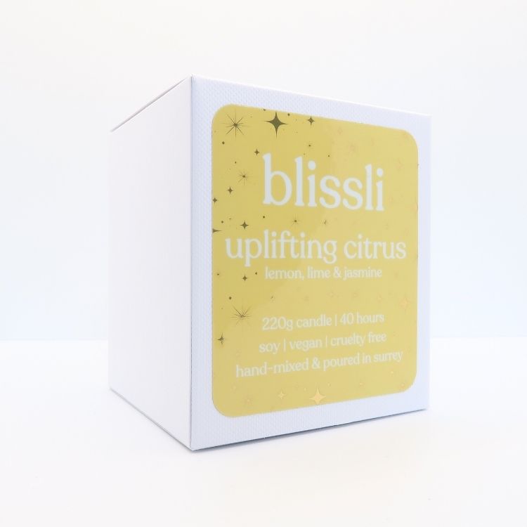 uplifting citrus – lemon, lime & jasmine 220g soy candle