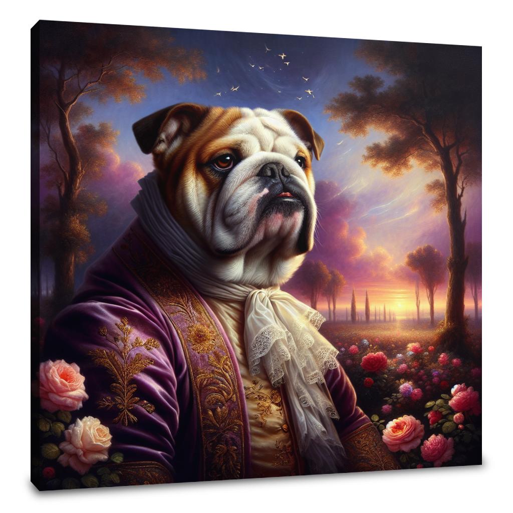 Regal Bulldog Twilight Canvas