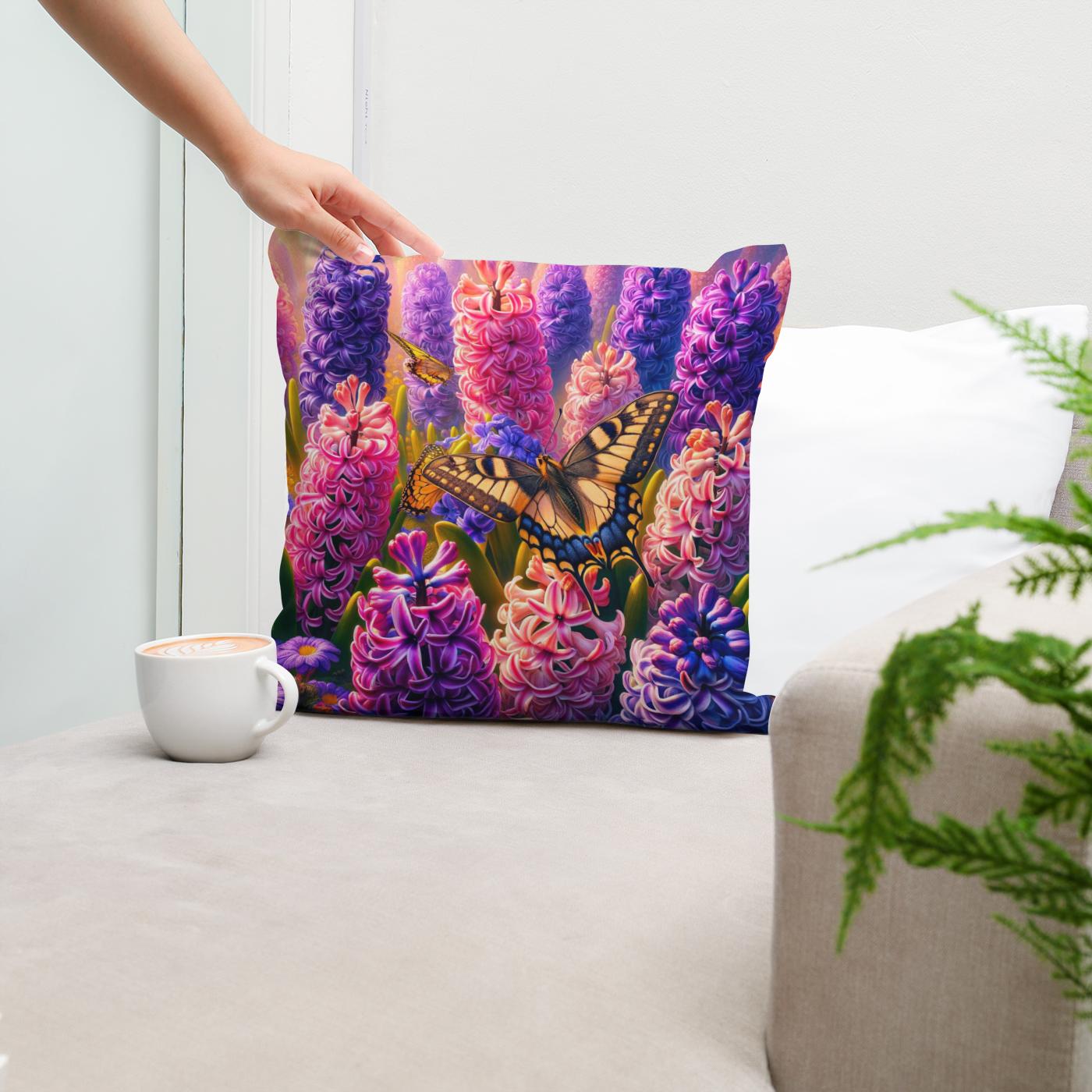 Spring Hyacinth Harmony Cotton Cushion
