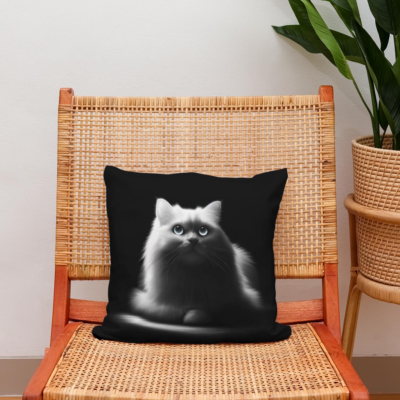 Luminous Whiskers Cotton Cushion