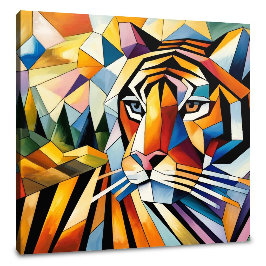 Cubist Tiger Mosaic Canvas