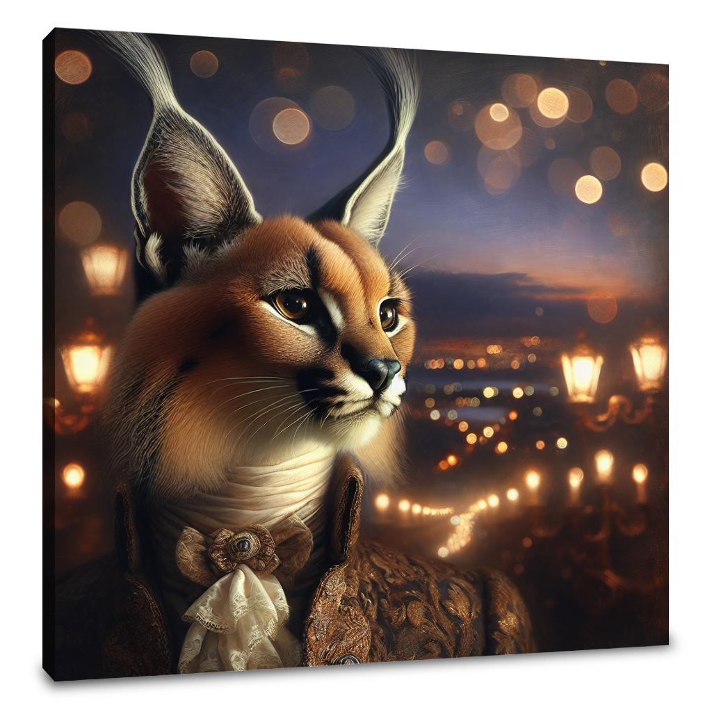 Regal Dusk Caracal Canvas