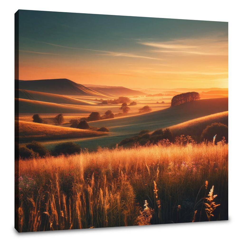 Golden Sunset Hills Canvas
