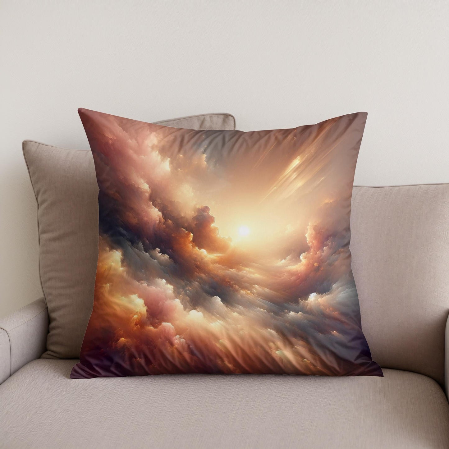 Golden Hour Serenity Cotton Cushion