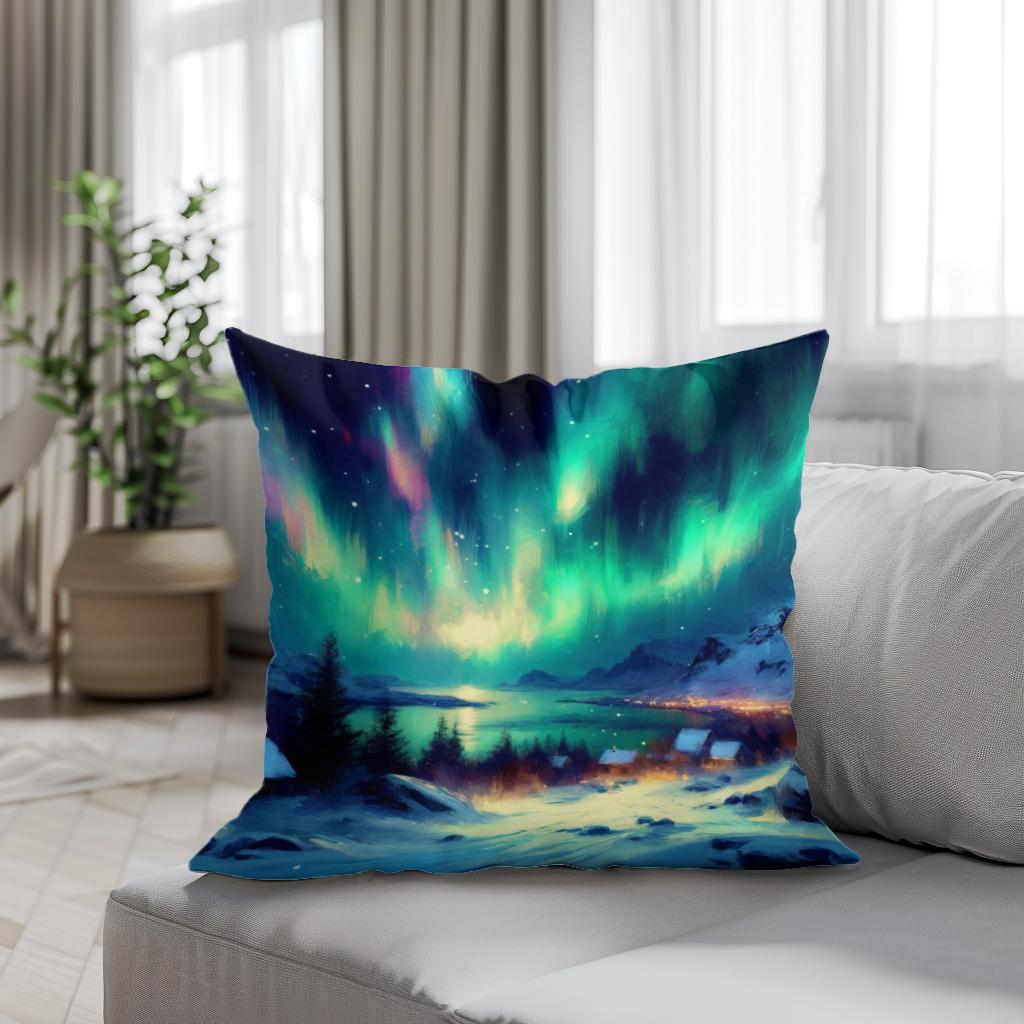 Northern Lights Magic Cotton Cushion