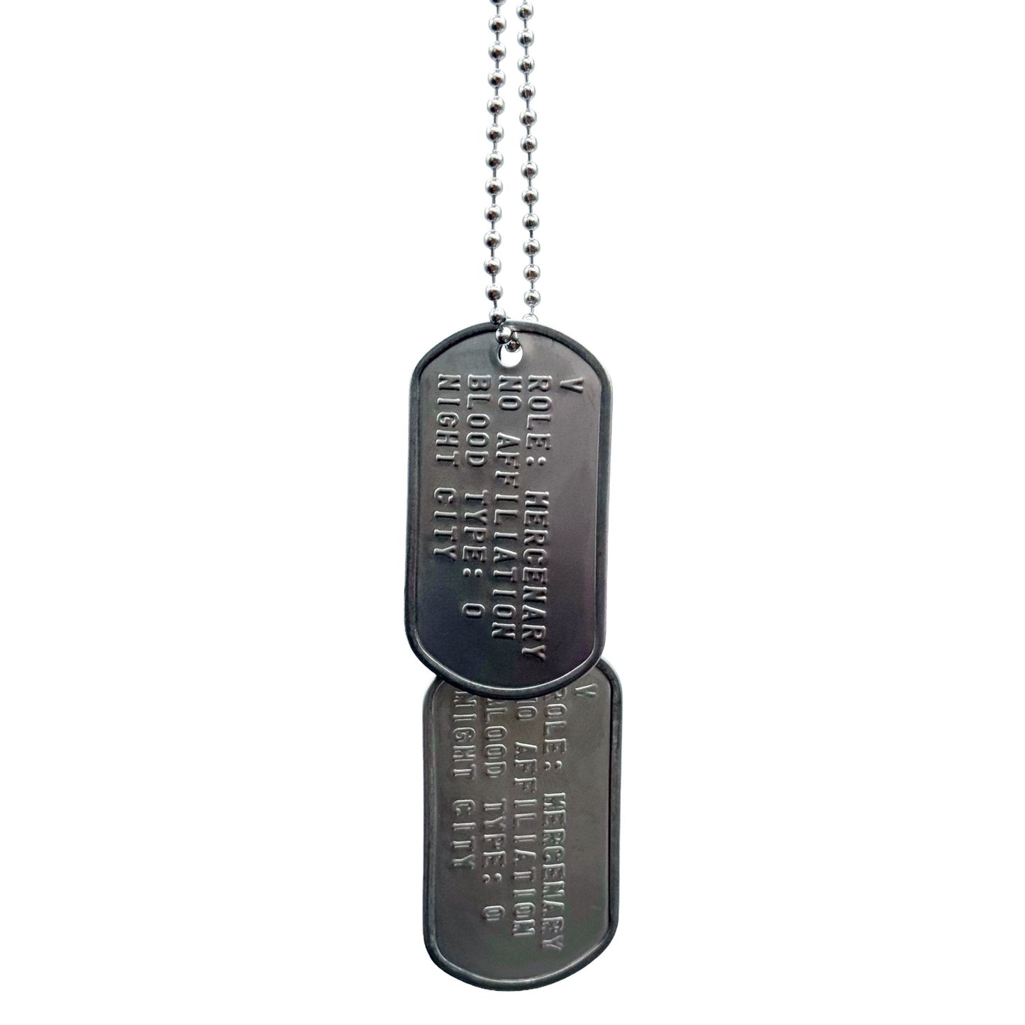 'V' 2077 US Military DOG TAGS Gaming Collectible Pendant COSPLAY Necklace