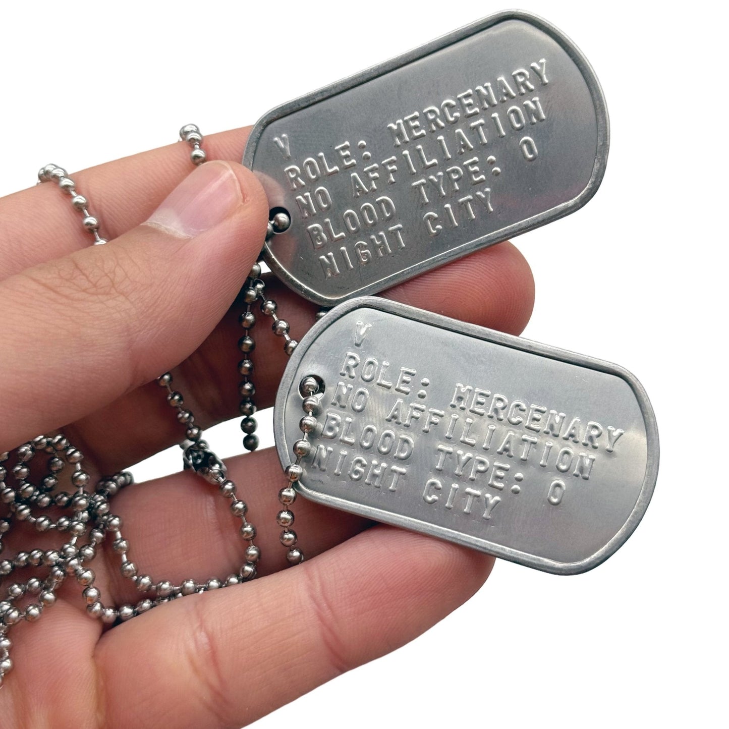 'V' 2077 US Military DOG TAGS Gaming Collectible Pendant COSPLAY Necklace