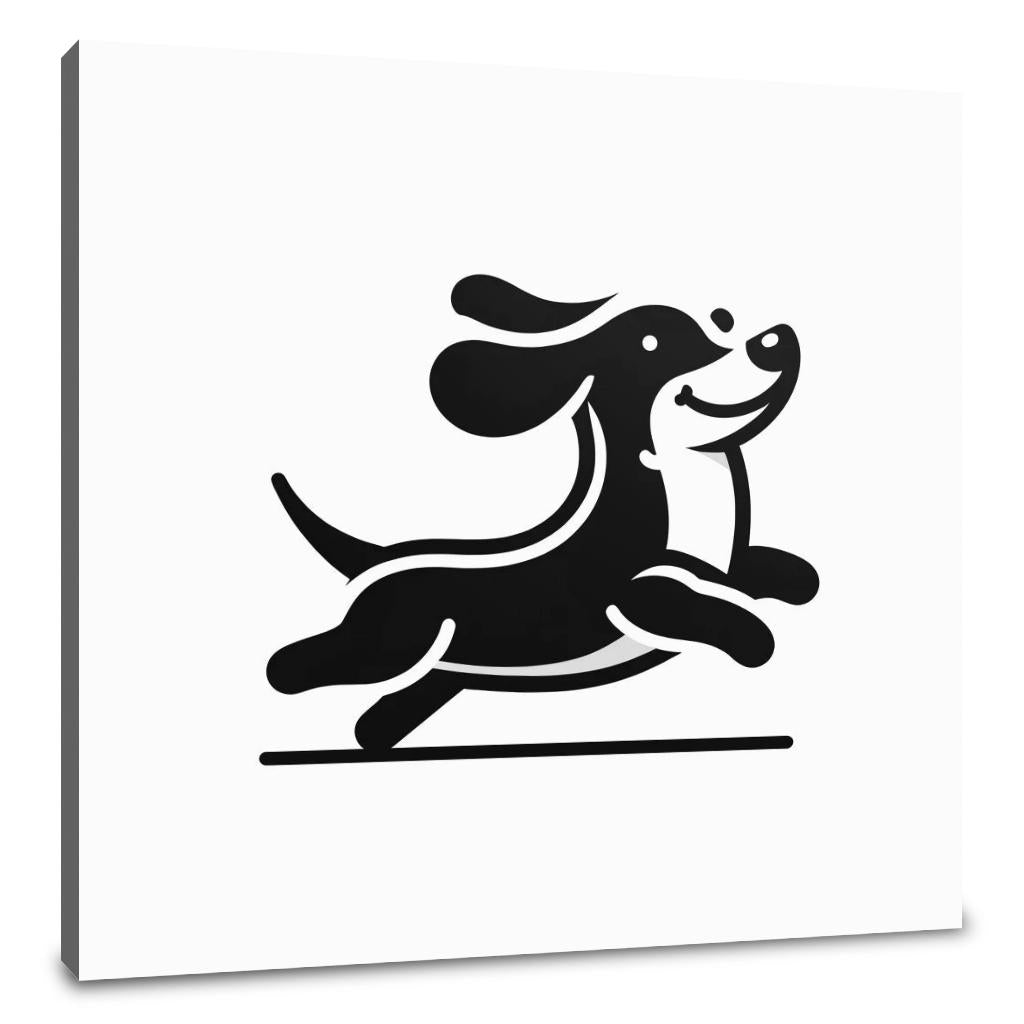 Joyful Sausage Dog Canvas