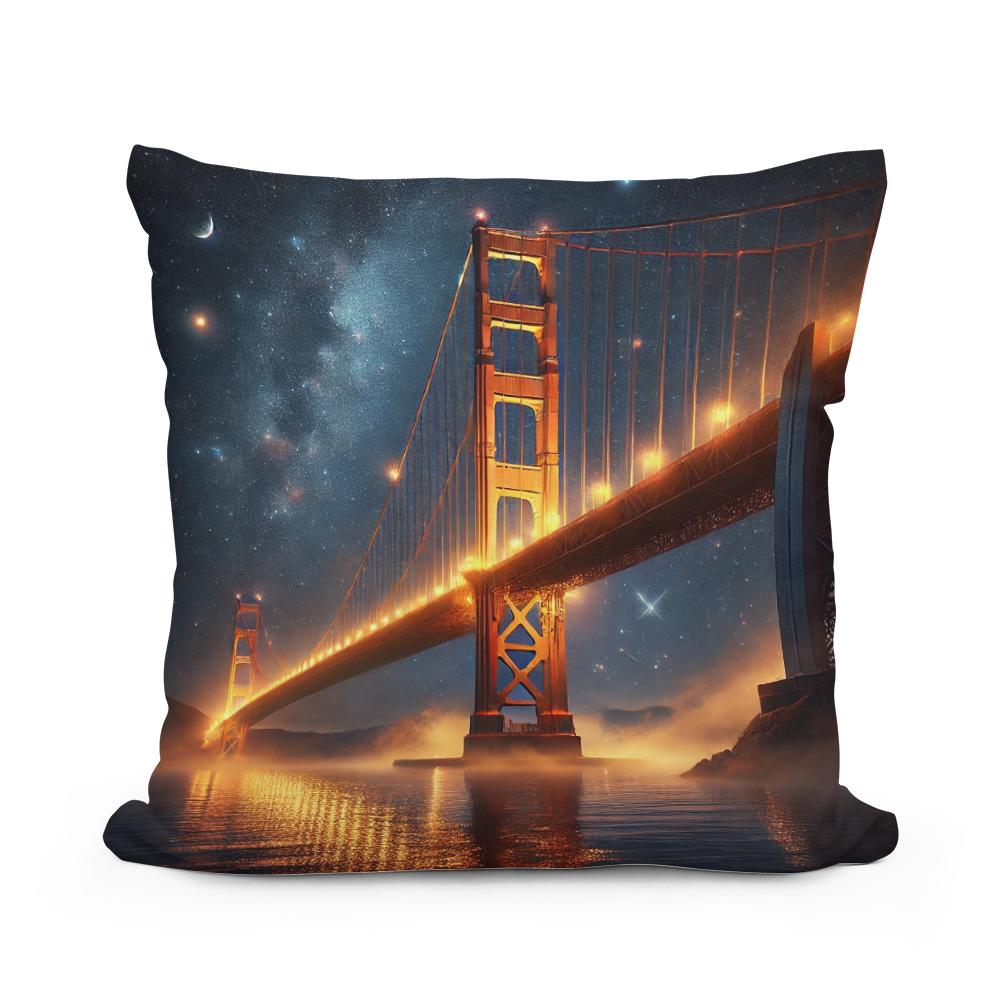 Golden Gate Starry Night Cotton Cushion