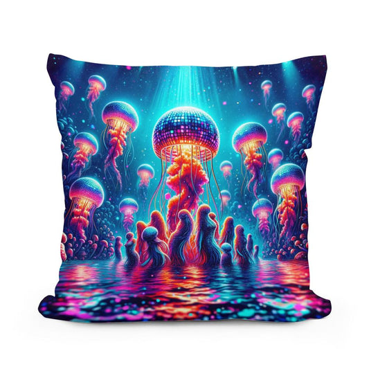 Neon Waves Cotton Cushion