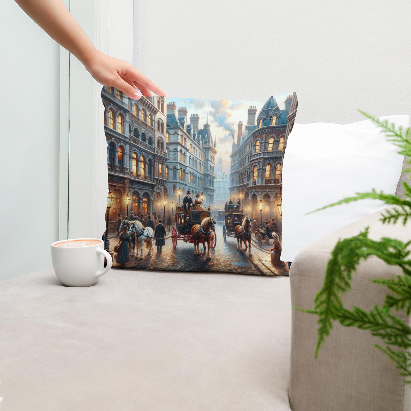 Victorian London Vista Cotton Cushion