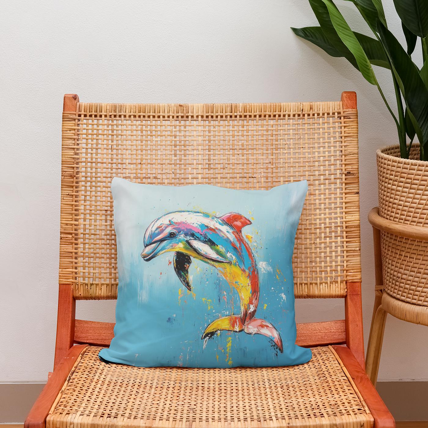 Dolphin's Dance Cotton Cushion