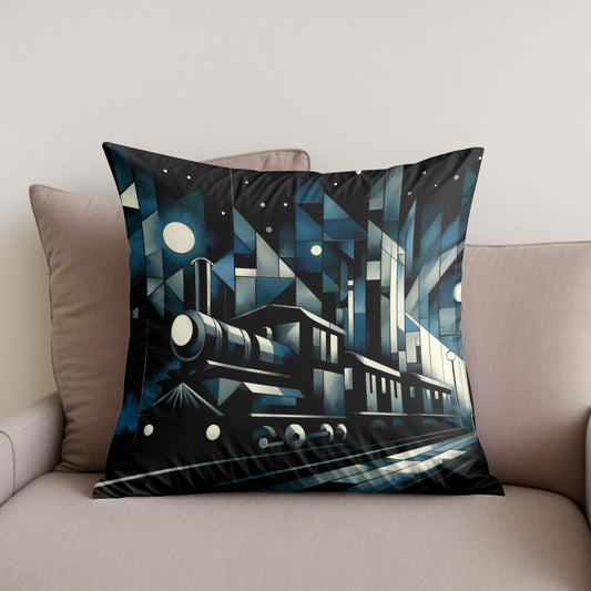 Cubist Night Express Cotton Cushion