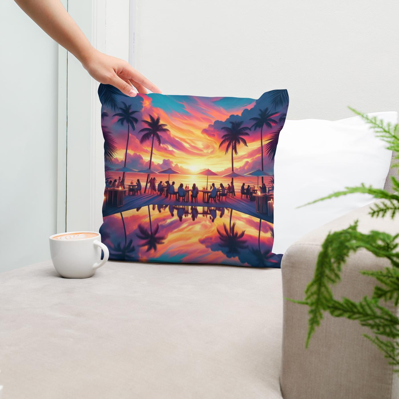 Summer Beach Bar Bliss Cotton Cushion