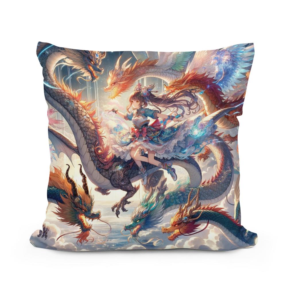 Elemental Dragon Dance Cotton Cushion
