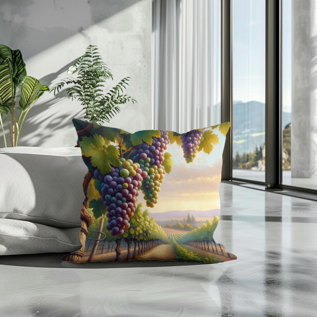 Vintage Vineyard Dreams Cotton Cushion