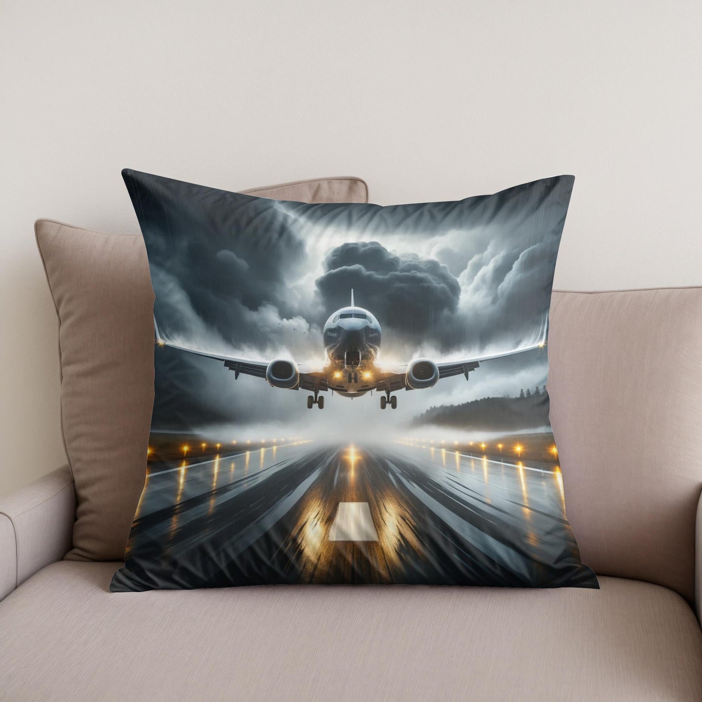 Stormy Descent Cotton Cushion