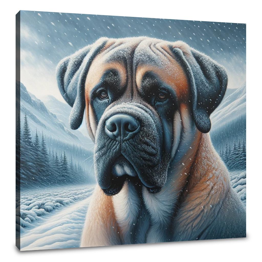 Winter's Guardian Bullmastiff Canvas