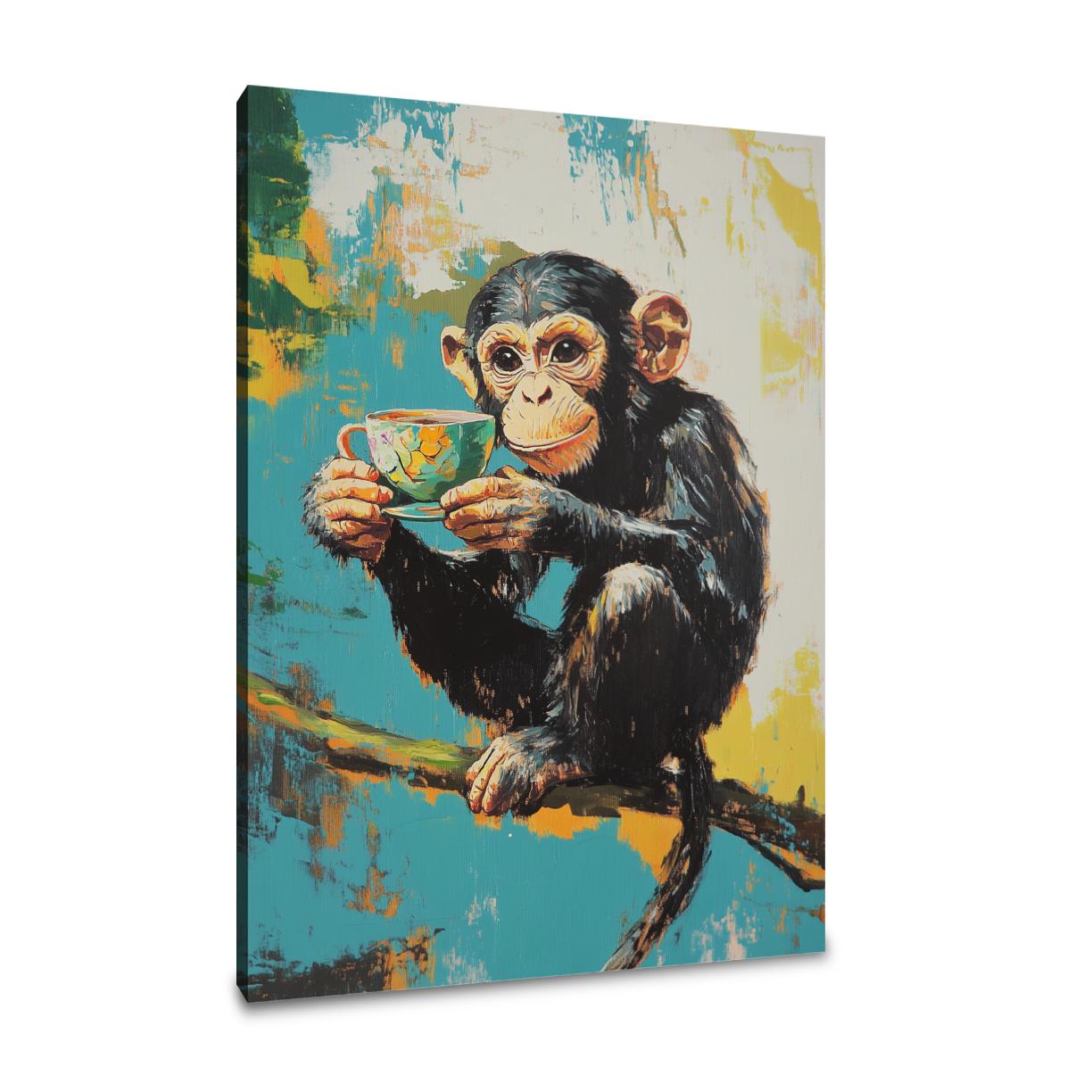 Morning Brew Monkey Canvas