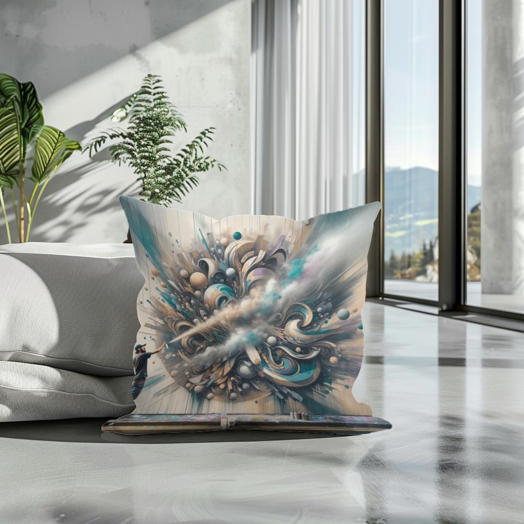 Serenade of the Spray Can Cotton Cushion