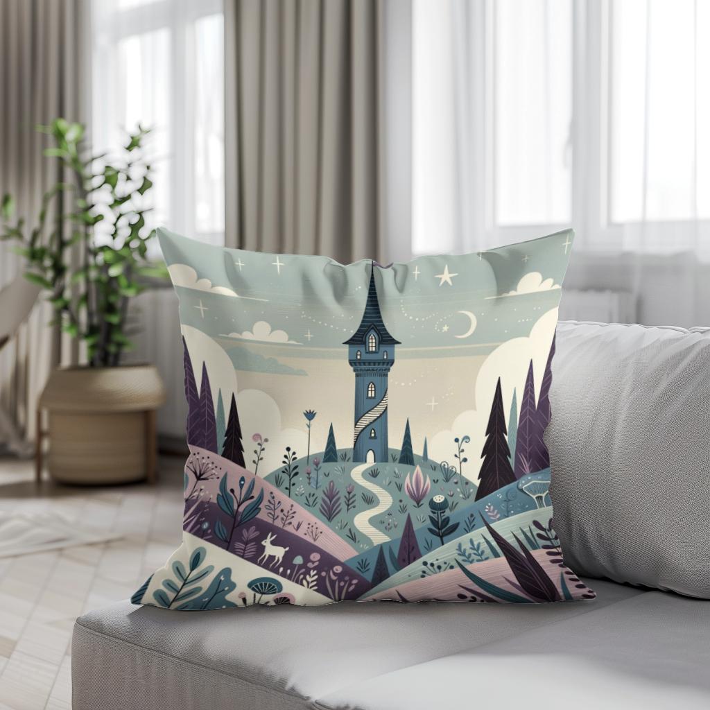 Mystic Tower Cotton Cushion