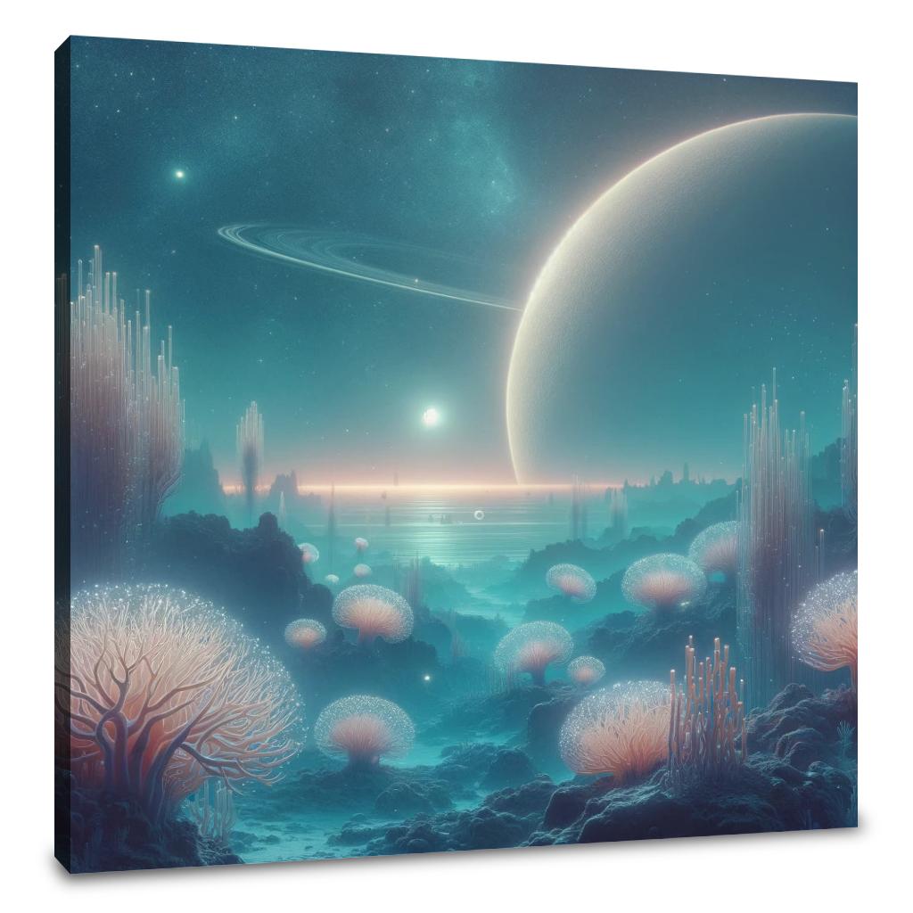 Moonlit Coral Canvas