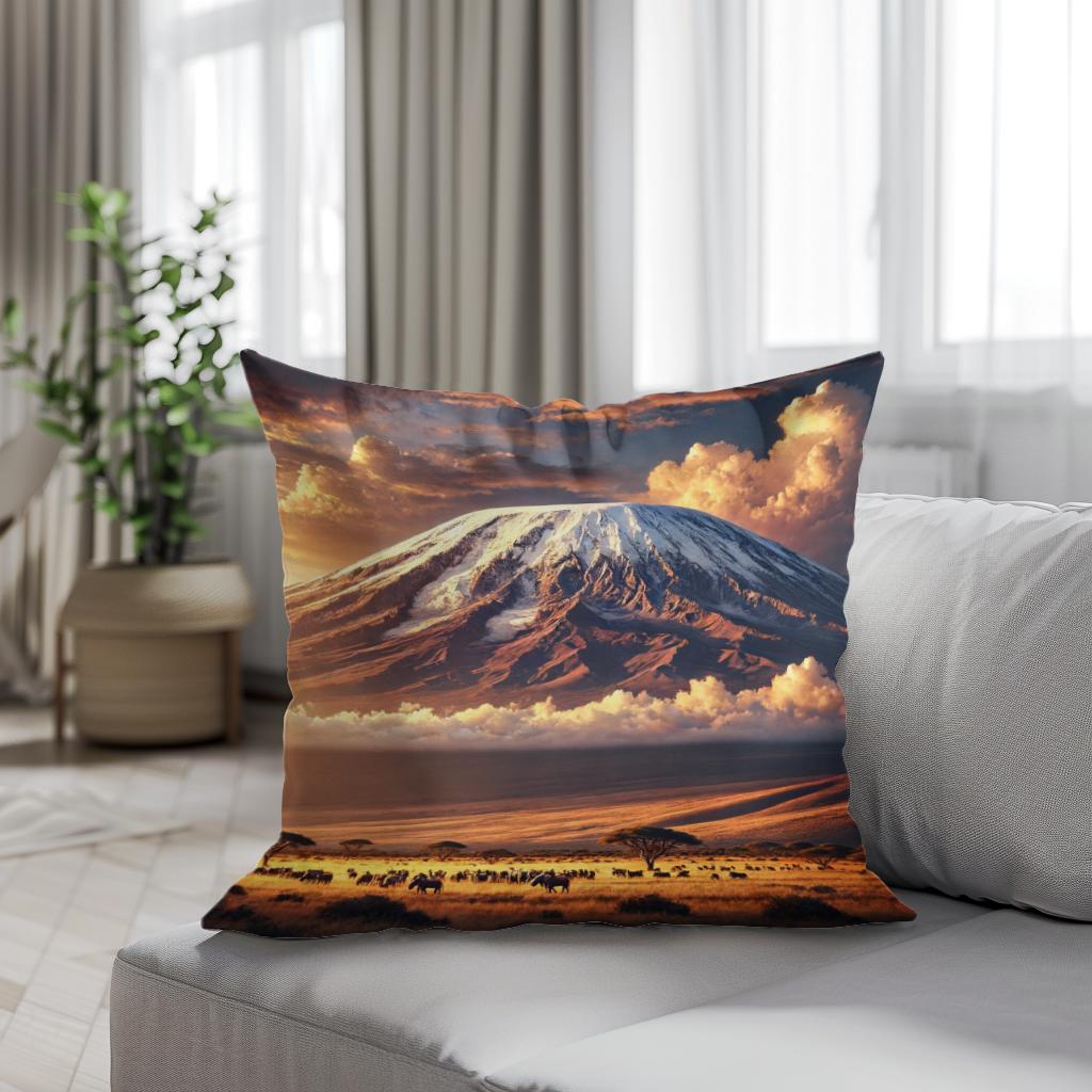 Kilimanjaro Sunrise Cotton Cushion
