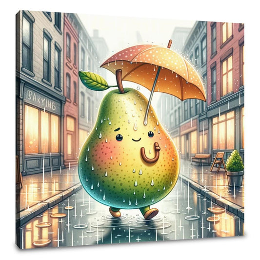 Rainy Day Pear Stroll Canvas