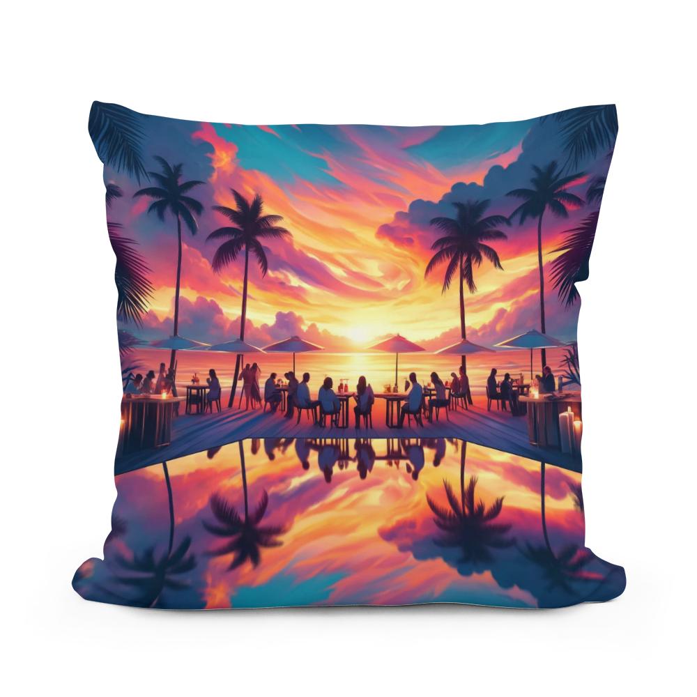 Summer Beach Bar Bliss Cotton Cushion