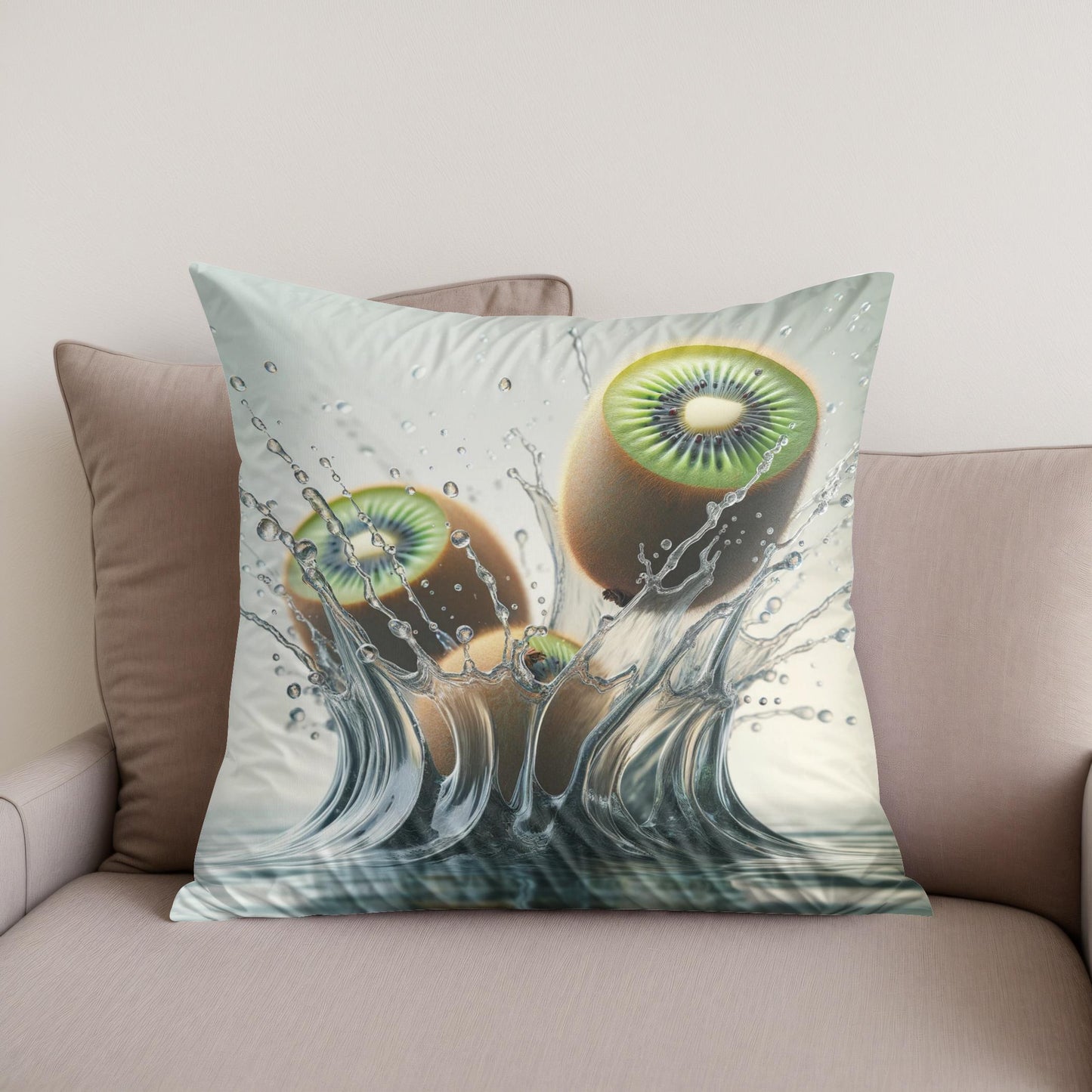 Kiwi Splash Elegance Cotton Cushion