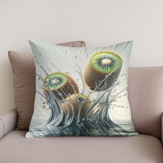 Kiwi Splash Elegance Cotton Cushion