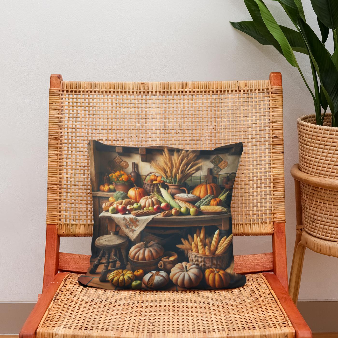 Rustic Harvest Charm Cotton Cushion