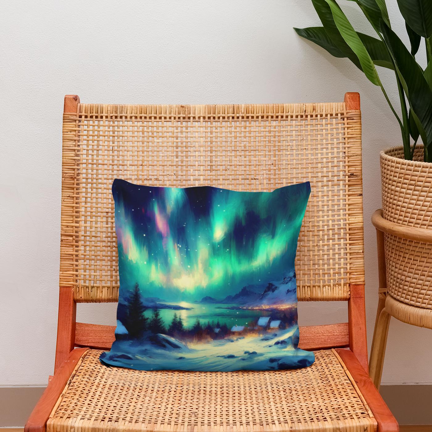 Northern Lights Magic Cotton Cushion